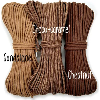 Příze VEĽKÁvlna VEL'KÁ vlna šňůry na šití 6mm Čoko-Karamel