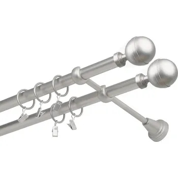 Garnýž Garnýž kovová dvouřadá 19mm Kalisto double satina 110 cm (do stěny / kroužky s žabkou)