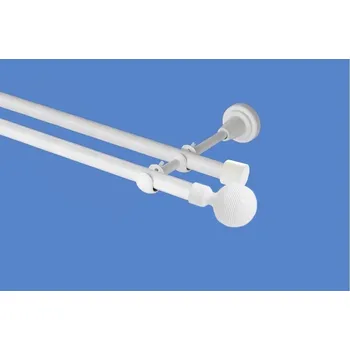 Garnýž Garnýž kovová dvouřadá 19mm Gabi bílá 110 cm (do stěny / na tunýlek - bez kroužků)