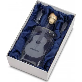 Sklenice Skleněná láhev 0,5 l + 2 ks sklenic 35 ml - klasická kytara