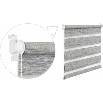 Roleta ZEBRA-SHOP Roleta DEN A NOC / MINI / PREMIUM / šedý melír / BH 170 Barva mechanizmu: bílá, Výška: 220, Šířka: 41