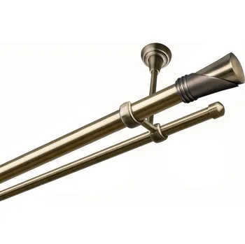 Garnýž Garnýž kovová dvouřadá 25/16mm Duncan mosaz 430 cm (do stropu / na tunýlek - bez kroužků)