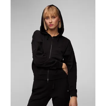 Dámská mikina Černá Dámská Zipem Zapínatelná Mikina S Kapucou Deha D02381-10009