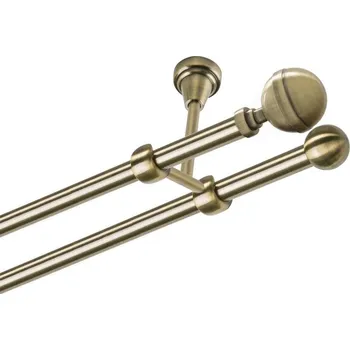 Garnýž Garnýž kovová dvouřadá 16mm Kalisto mosaz 110 cm (do stropu / na tunýlek - bez kroužků)