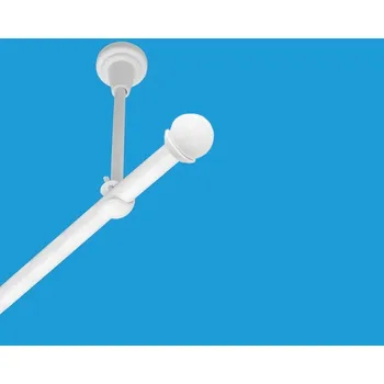 Garnýž kovová jednořadá 19mm Todi bílá 110 cm (do stropu / na tunýlek - bez kroužků)