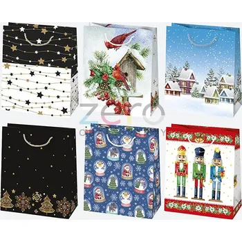 Dárková taška Taška papírová dárková 19x23x10,5 cm (lak) - vánoční (mix 7)