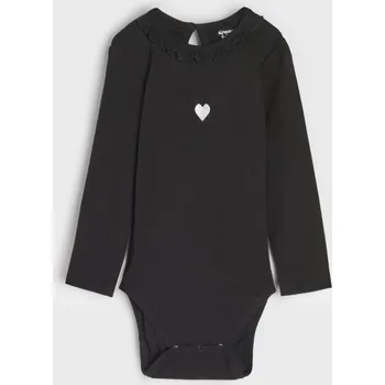 Kojenecký body Sinsay - Žebrované body s výšivkou - černá - 7249C-99X - 7249C-99X-98