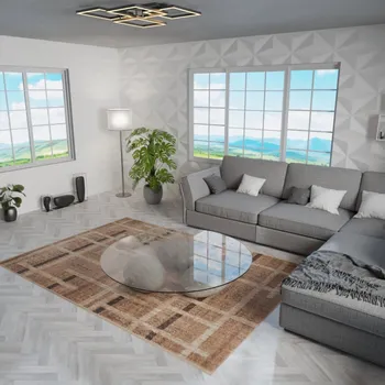 Koberec JUTEX Kusový koberec RAVE 24009 133 BARVA: Hnědá, ROZMĚR: 240x340 cm