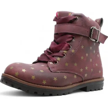 Dívčí holínky DĚTSKÉ KOTNÍKOVÉ BOTY WINK HX92752-3 BORDOVÁ Barva: BORDOVÁ, Velikost: 35