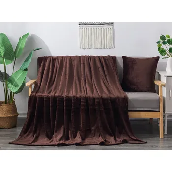 deka XPOSE® Mikroplyšová deka Exclusive - tmavě hnědá 150x200 cm, Mikroplyš + Prodloužená možnost vrácení zboží do 50 dnů