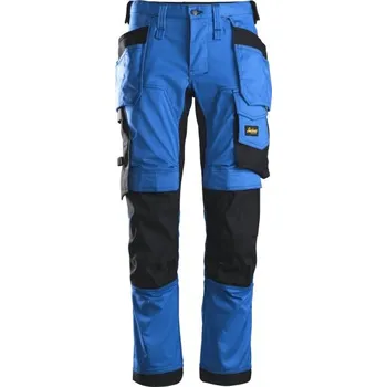 montérky Snickers Workwear | Pracovní kalhoty AllroundWork Stretch s PK modré - Modrá / 62 / 2XL / modrá
