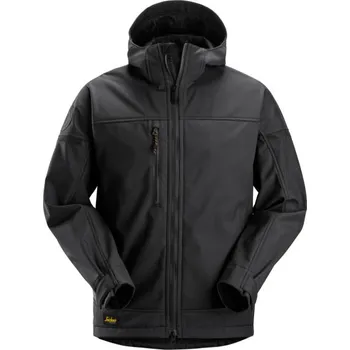 Pánská softshellová bunda Snickers Workwear | Softshellová bunda AllroundWork Stretch s kapucí černá - Černá / M / M / černá