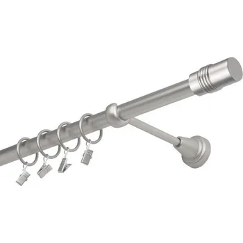 Garnýž Garnýž kovová jednořadá 16mm Cylinder satina 120 cm (do stěny / kroužky s žabkou)