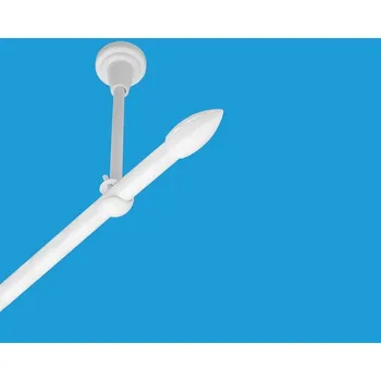 Garnýž Garnýž kovová jednořadá 16mm Špice Bílá 110 cm (do stropu / na tunýlek - bez kroužků)