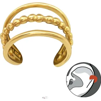 Náušnice ANNA PERLY Trendy pozlacená náušnice earcuff s řetízkovým motivem