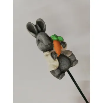 Velikonoční dekorace Zápich na špejli odlitek - Zajíček s mrkví