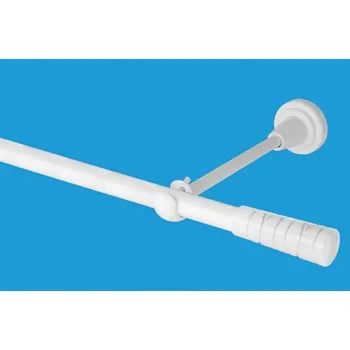 Garnýž Garnýž kovová jednořadá 16mm Torino bílá 100 cm (do stěny / na tunýlek - bez kroužků)