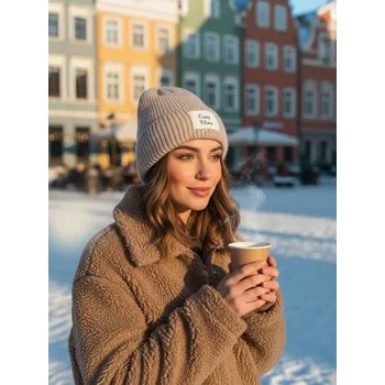 Čepice Sinsay - Čepice z žebrovaného úpletu - béžová - 751FG-08M - 751FG-08M-ONE