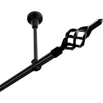 Garnýž Garnýž kovová jednořadá 16mm Azur černá 450 cm (do stropu / na tunýlek - bez kroužků)