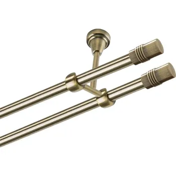 Garnýž Garnýž kovová dvouřadá 19mm Cylinder double mosaz 120 cm (do stropu / na tunýlek - bez kroužků)
