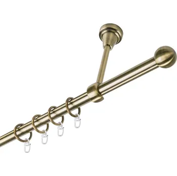 Garnýž Garnýž kovová jednořadá 16mm Koule mosaz 140 cm (do stropu / kroužky s háčkem)