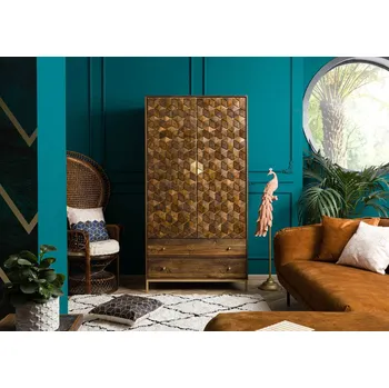 Šatní skříň DIAMOND Šatní skříň mango 99x55x190, hnědá, olejovaná