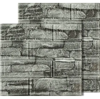 Samolepící dekorace Samolepící 3D panel na zeď - Tmavě šedá cihla