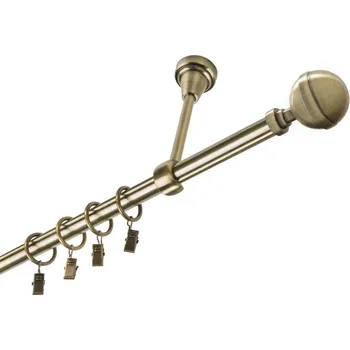 Garnýž Garnýž kovová jednořadá 16mm Kalisto mosaz 100 cm (do stropu / kroužky s žabkou)