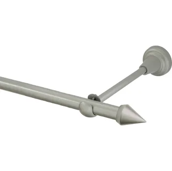 Garnýž Garnýž kovová jednořadá 16mm Hrot stříbrná mat 110 cm (do stěny / na tunýlek - bez kroužků)