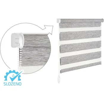 Roleta ZEBRA-SHOP Roleta DEN A NOC / KOMPLET / PREMIUM / ŠEDÝ MELÍR / BH 170 Výška: 150, Šířka: 35, Strana ovládání: vlevo