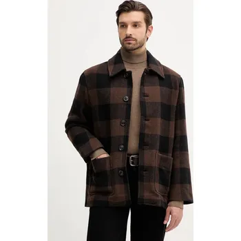 Pánská větrovka Bunda s příměsí vlny Tommy Hilfiger MW0MW40623 hnědá 89X, vel. L