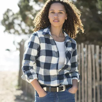 Dámská košile Flanelová košile s vichy kostkou nám. modrá/režná 44