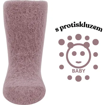 Capáčky aura.via Protiskluzové ponožky fialové Velikost: 12-24