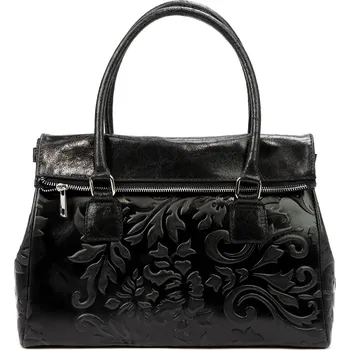 Kabelka Kožená kufříková kabelka Luka 20-054 MN černá