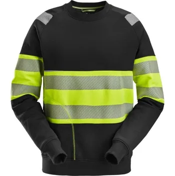 Pánská mikina Snickers Workwear | Reflexní mikina, třída 1 žlutočerná - Černá / S / S / černá