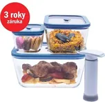 STATUS Viva 4dílný set skleněných vakuových dóz 131202, modrá