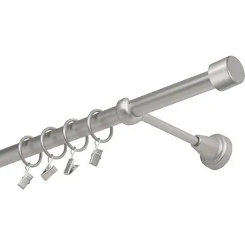 Garnýž Garnýž kovová jednořadá 16mm Pullo satina 110 cm (do stěny / kroužky s žabkou)