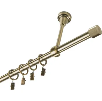 Garnýž Garnýž kovová jednořadá 16mm Pullo mosaz 100 cm (do stropu / kroužky s žabkou)