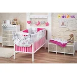 14-ti dílný set mega sada Be LOVE - Malina/šedá - Sovičky; 135x100