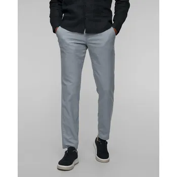 Pánské kalhoty Lněné Pánské Kalhoty Alberto Lou-j - Luxury Linen V Modré Barvě 59871330-820