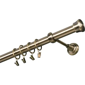 Garnýž Garnýž kovová jednořadá 25mm Fulda mosaz 100 cm (do stěny / kroužky s žabkou)