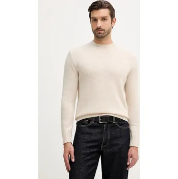 Dámské oblečení Svetr s příměsí vlny Sisley 18AYS104L béžová 80X, vel. S