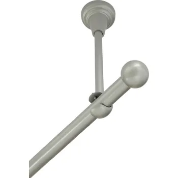 Garnýž Garnýž kovová jednořadá 16mm Koule stříbrná mat 480 cm (do stropu / na tunýlek - bez kroužků)