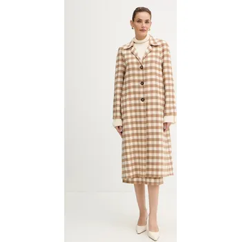 Dámský kabát Kabát s příměsí vlny Luisa Spagnoli 542670 béžová 01A, vel. S