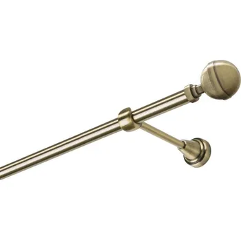 Garnýž Garnýž kovová jednořadá 19mm Kalisto mosaz 120 cm (do stěny / na tunýlek - bez kroužků)