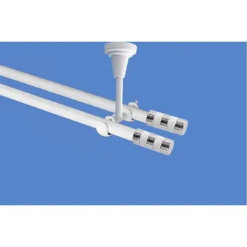 Garnýž Garnýž kovová dvouřadá 19mm Sigma double bílá 100 cm (do stropu / na tunýlek - bez kroužků)