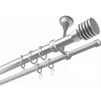 Garnýž Garnýž kovová dvouřadá 25/16mm Talarki satina 480 cm (do stropu / kroužky s háčkem)