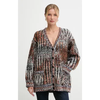 Dámský svetr Kardigan s příměsí vlny Missoni hnědá barva, DS25WM1N.BC005M 88X, vel. 38