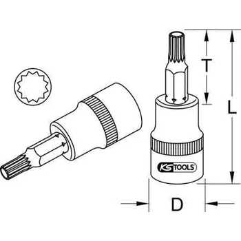 Autodíl KS Tools Sada šestiúhelníkových nástrček KST 911.1343