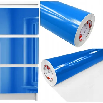 Tapeta Samolepicí fólie ORACAL Modrá Lesklá Fólie Dekorativní na Nábytek Skříňky 1m